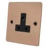 5 Amp Round Pin Unswitched Socket : Black Trim