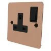 1 Gang - Single 13 Amp Switched Plug Socket : Black Trim