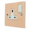 1 Gang - Single 13 Amp Switched Plug Socket : White Trim