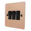 3 Gang 10 Amp 2 Way Light Switches : Black Trim