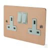 2 Gang - Double 13 Amp Switched Plug Socket : White Trim