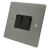 2 Gang 2 Way Light Switch : Black Trim