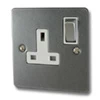 1 Gang - Single 13 Amp Switched Plug Socket : White Trim