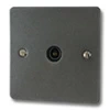 Single Non Isolated TV | Coaxial Socket : Black Trim