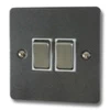 2 Gang 10 Amp 2 Way Light Switches : White Trim