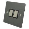 2 Gang 10 Amp 2 Way Light Switches : Black Trim