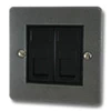 2 Gang Telephone Master Socket : Black Trim