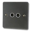 Twin Non Isolated TV | Coaxial Socket : White Trim