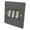 3 Gang 10 Amp 2 Way Light Switches : Black Trim