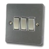 3 Gang 10 Amp 2 Way Light Switches : White Trim