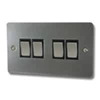 4 Gang 10 Amp 2 Way Light Switches : Black Trim