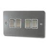 4 Gang 10 Amp 2 Way Light Switches : White Trim