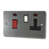 Cooker Control - 45 Amp Double Pole Switch with 13 Amp Plug Socket - Black Trim