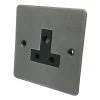 5 Amp Round Pin Unswitched Socket : Black Trim