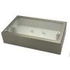 Satin Nickel 35mm Deep - Double (2 Gang) Metal Clad Surface Mount Box with PVC inner pattress.