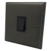 1 Gang 2 Way 6 Amp Switch : Black Trim