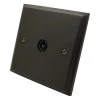 Single Isolated TV | Coaxial Socket : Black Trim