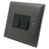 2 Gang 2 Way 6 Amp Switches : Black Trim