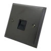 1 Gang Telephone Master Socket : Black Trim