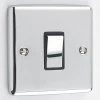 1 Gang 2 Way Light Switch : Black Trim