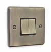 2 Gang 2 Way Light Switch : Black Trim