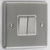 2 Gang 2 Way Light Switch : Black Trim