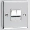 2 Gang 2 Way Light Switch : White Trim