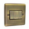 3 Gang 2 Way Light Switch : Black Trim