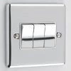 3 Gang 2 Way Light Switch : Black Trim