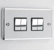 4 Gang 2 Way Light Switch : Black Trim