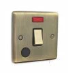 1 Gang - Used for heating and water heating circuits. Switches both live and neutral poles : Black Trim