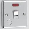 1 Gang - Used for heating and water heating circuits. Switches both live and neutral poles : White Trim