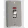 Double Plate - 1 Gang - Used for shower and cooker circuits. Switches both live and neutral poles : Black Trim