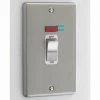 Double Plate - 1 Gang - Used for shower and cooker circuits. Switches both live and neutral poles : White Trim