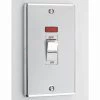 Double Plate - 1 Gang - Used for shower and cooker circuits. Switches both live and neutral poles : White Trim