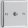 1 Gang - With F connector for satellite TV installations : White Trim