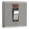 Single Plate - 1 Gang - Used for shower and cooker circuits. Switches both live and neutral poles : Black Trim