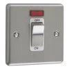 Single Plate - 1 Gang - Used for shower and cooker circuits. Switches both live and neutral poles : White Trim