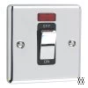 Single Plate - 1 Gang - Used for shower and cooker circuits. Switches both live and neutral poles : Black Trim