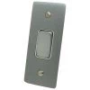 1 Gang Intermediate Light Switch : Satin Chrome | White Trim
