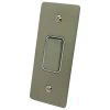 1 Gang Intermediate Light Switch : Satin Nickel | White Trim