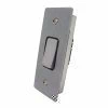 1 Gang Intermediate Light Switch : Satin Chrome | Black Trim